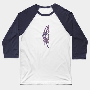 Galaxy Feather | Purple + Blue Feather | Watercolor Galaxy Feather Baseball T-Shirt